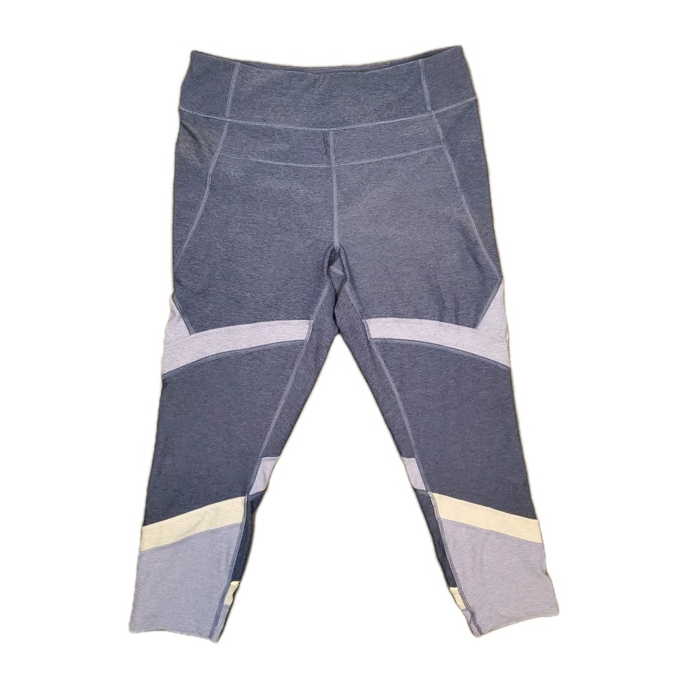 Calvin Klein Womens L High Waist Color Block Compression Workout Capri Legging